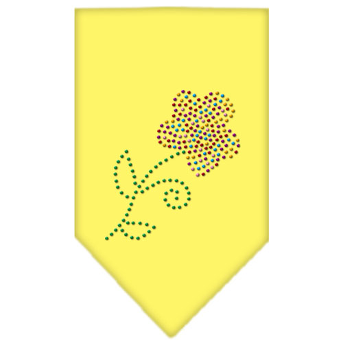 Multi Flower Rhinestone Bandana Yellow Small